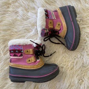 London Fog Lil Tottenham Toddler Girls 7 Faux Fur Lined Sweater Snow Duck Boots